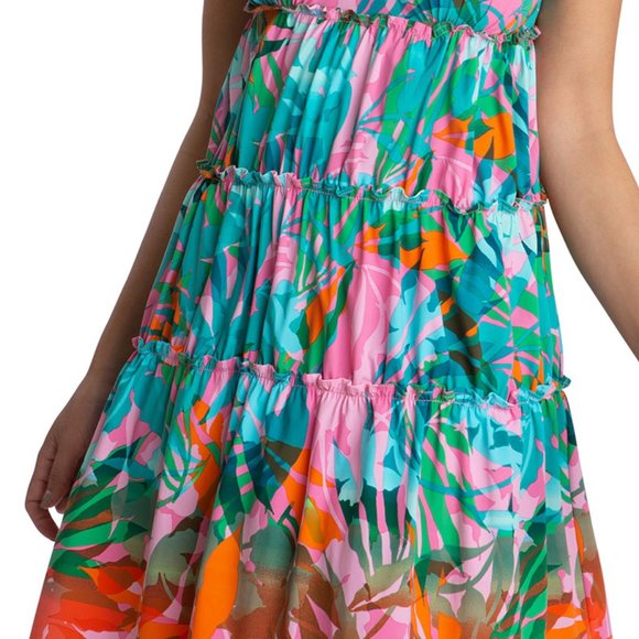 NEW Juicy Couture Tropical Palm Tiered Mini Dress , Size M - Picture 9 of 16